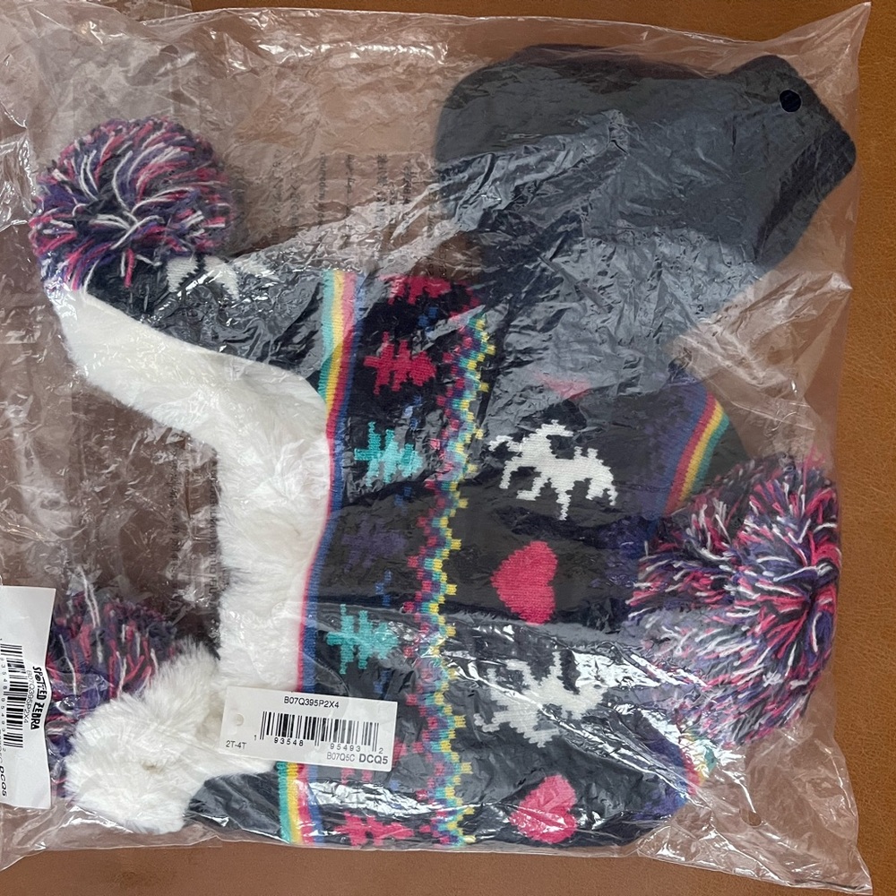 Spotted Zebra Hat & Glove set